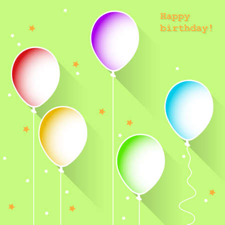 Greeting card with birthday balloonsのイラスト素材