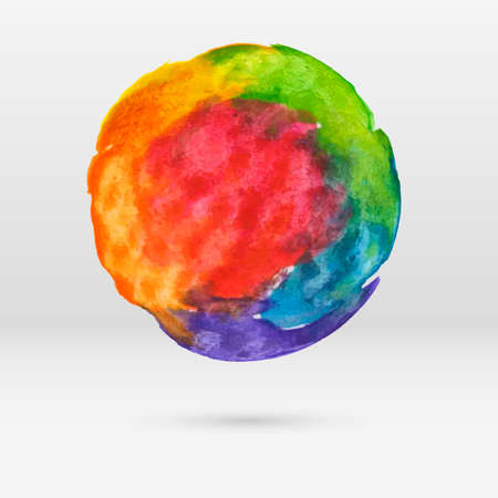 vector abstract multicolor watercolor circleのイラスト素材