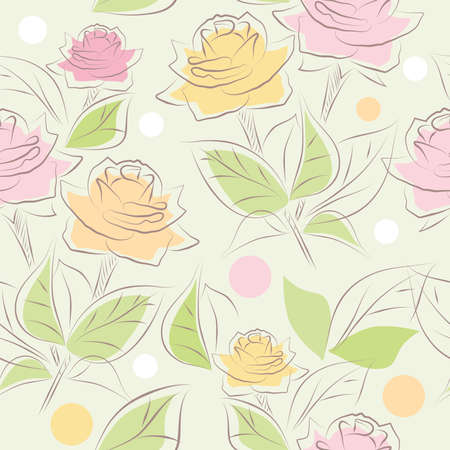 Vector seamless floral backgroundのイラスト素材