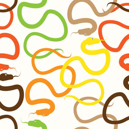 Vector snakes. Abstract colorful seamless patternのイラスト素材