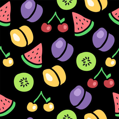Vector seamless fruit pattern