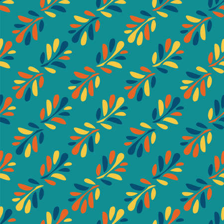 floral seamless pattern, abstract colorful leavesのイラスト素材