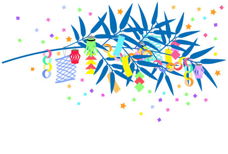 ãIllustration of the bamboo decoration of Tanabataのイラスト素材