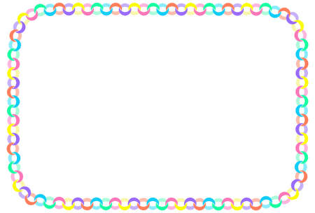 Illustration of a decorative frame on a paper chain [colorful]のイラスト素材