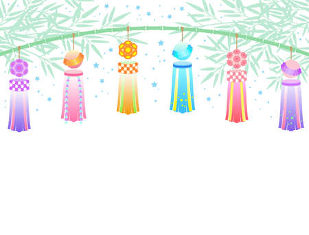Illustration of Tanabata festival decorationのイラスト素材