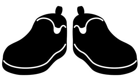Black and white illustration of casual shoesのイラスト素材