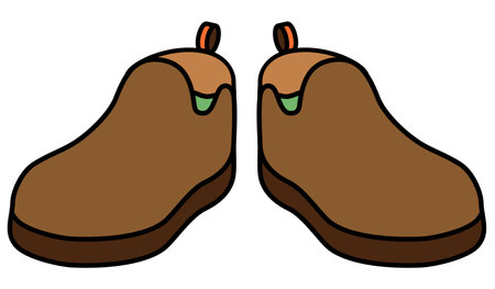 Color illustration of brown casual shoesのイラスト素材