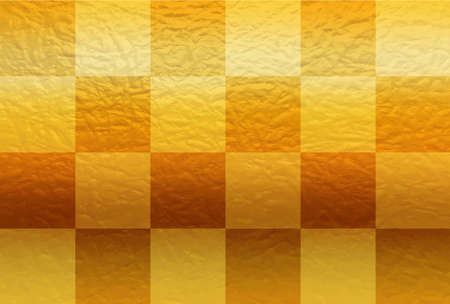Gold checkerboard Japanese paper postcard templateのイラスト素材