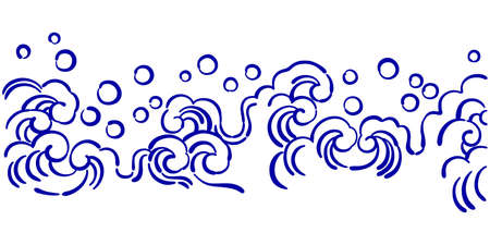 Clip art of navy blue wave patternのイラスト素材