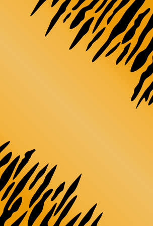 Orange and black tiger pattern postcard templateのイラスト素材