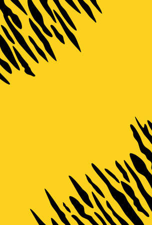 Yellow and black tiger pattern vertical design postcard templateのイラスト素材