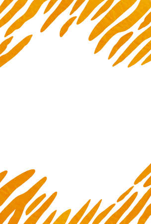 Tiger pattern postcard template "color" .ãThere is a margin to make it easier to insert characters.のイラスト素材