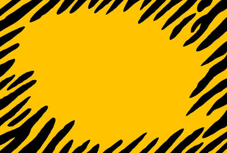 Tiger pattern postcard template "color" .ãThere is a margin to make it easier to insert characters.のイラスト素材