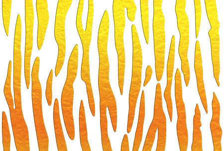 Golden tiger pattern with Japanese paper texture "Horizontal design" .のイラスト素材