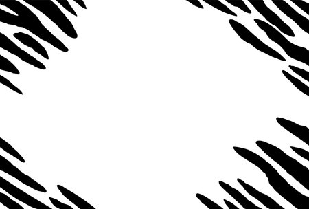 Tiger pattern postcard template "black and white" .のイラスト素材