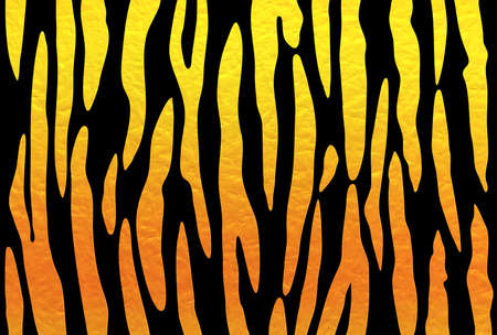 Golden tiger pattern with Japanese paper texture "horizontal design".のイラスト素材