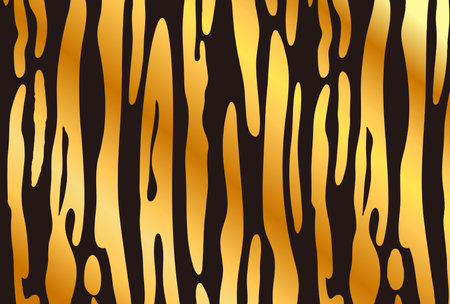 Black and golden tiger pattern illustrationのイラスト素材