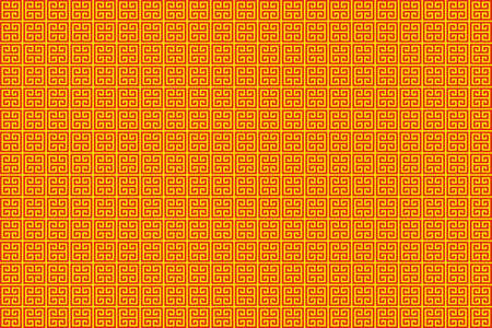 Illustration of red and yellow Chinese style patternのイラスト素材