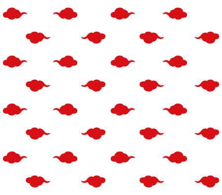 Red cloud pattern illustration on a white backgroundのイラスト素材