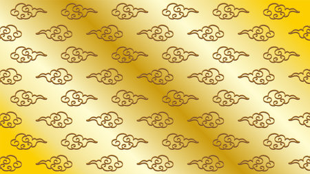 An illustration of traditional Chinese-style cloud patterns lined up.
ããAn illustration with three-dimensional line drawing cloud patterns lined up, which can be used as a design background.のイラスト素材
