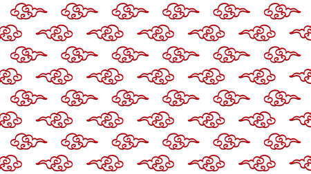 An illustration of traditional Chinese-style cloud patterns lined up.
ããAn illustration with three-dimensional line drawing cloud patterns lined up, which can be used as a background for design.のイラスト素材
