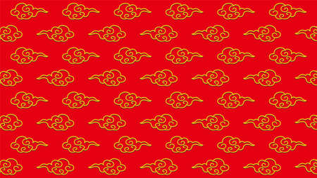 An illustration of traditional Chinese-style cloud patterns lined up.
ããAn illustration with three-dimensional line drawing cloud patterns lined up, which can be used as a background for design.のイラスト素材