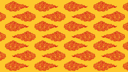 A color illustration with abstract cloud patterns lined up. 
   A color illustration with cloud patterns that can be used as a background for your design.のイラスト素材