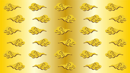 Cloud pattern illustration of traditional Chinese style pattern.
  A brightly colored cloud pattern illustration that can be used as a background for your design.のイラスト素材