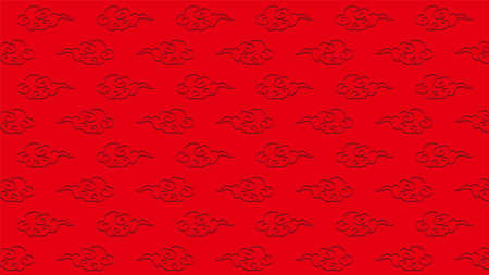 Illustration of traditional Chinese-style cloud patterns lined up.
ããIt is an illustration with simple line drawing cloud patterns lined up, and can be used as a background for design.のイラスト素材