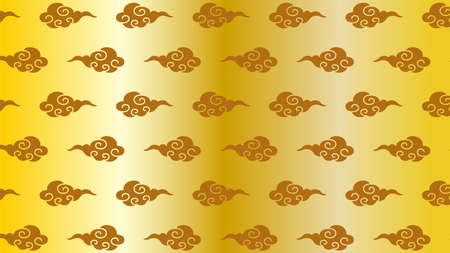 Cloud pattern illustration of traditional Chinese style pattern.
  An illustration with cloud silhouettes lined up, which can be used as a background for your design.のイラスト素材