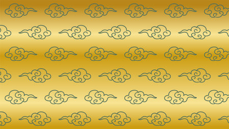 Cloud pattern illustration of traditional Chinese style pattern.
  A simple cloud pattern illustration that can be used as a design background.のイラスト素材