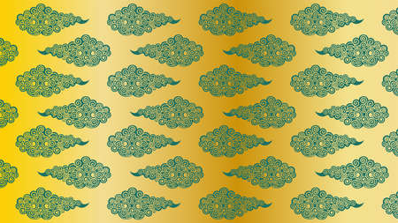 Color illustration with abstract clouds lined up.
  An illustration of abstract clouds that can be used as a background for your design.のイラスト素材