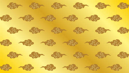 Cloud pattern illustration of traditional Chinese style pattern.
    It is a color illustration that can be used as a background for the design, with simple cloud patterns lined up.のイラスト素材