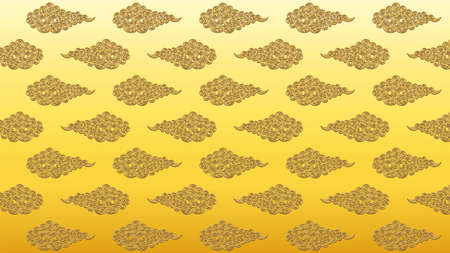 Golden illustration with Chinese-style cloud pattern.
   A golden illustration for the background of...