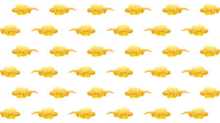 Cloud pattern illustration of traditional Chinese style pattern.
   A color illustration with simple cloud patterns that can be used as a background for your design.のイラスト素材