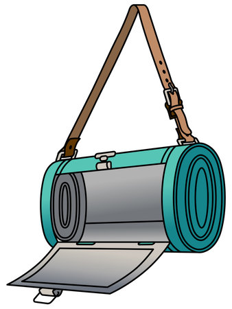 It is a color illustration of an open bag.
It is a bag called case for botanical specimens used when collecting plants outdoors.のイラスト素材