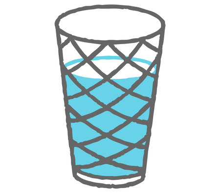A color illustration of a glass of water.ãA simple illustration icon.のイラスト素材