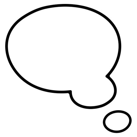 This is a monochrome illustration of a simple speech balloon. This is a line drawing of a speech balloon drawn with black lines.のイラスト素材