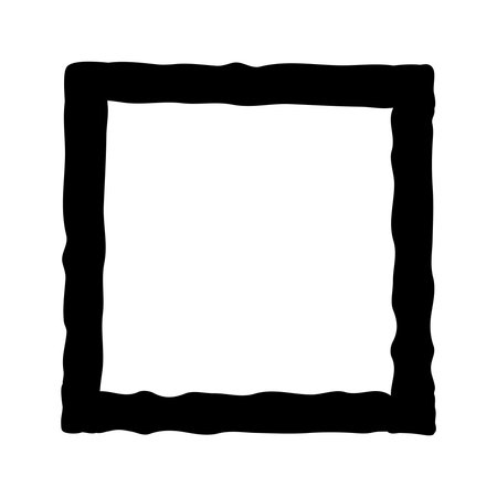 Empty Checkbox Icon Without a Check Mark. A simple hand-drawn square illustration with a black border.のイラスト素材