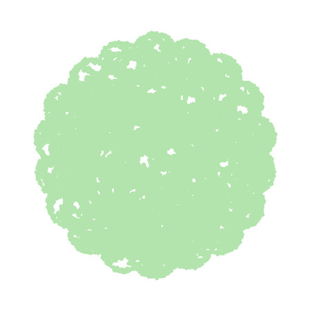 This is an illustration of a fluffy circular frame with a crayon touch. This is a cute decorative frame line drawing with a crayon touch and space for copying.のイラスト素材