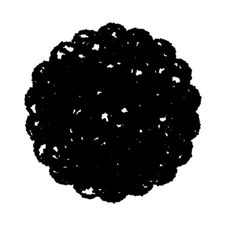 This is an illustration of a fluffy circular frame with a crayon touch. This is a cute decorative frame line drawing with a crayon touch and space for copying.のイラスト素材