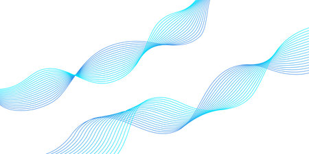 Illustration for background material of twisted curve. Illustration for background material of curved line with gradient color from light blue to blue.のイラスト素材