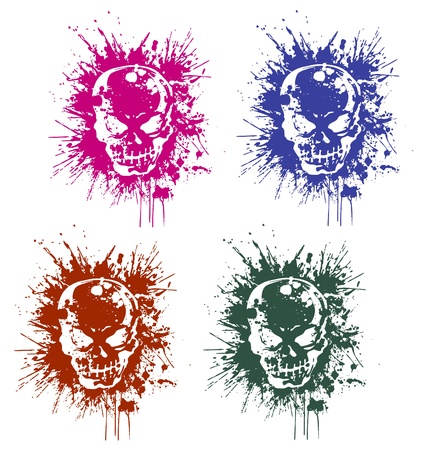 splatter skullのイラスト素材