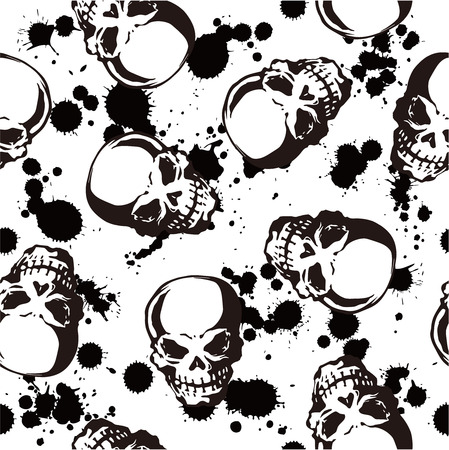 splatter and skull patternのイラスト素材