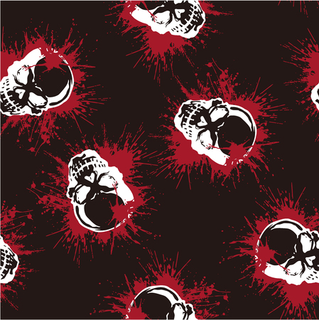 splatter and skull patternのイラスト素材