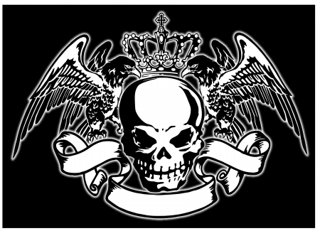 emblem an eagle a scullのイラスト素材