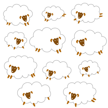 material of pretty sheep,のイラスト素材
