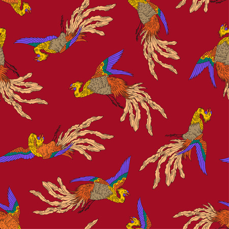 Oriental phoenixのイラスト素材