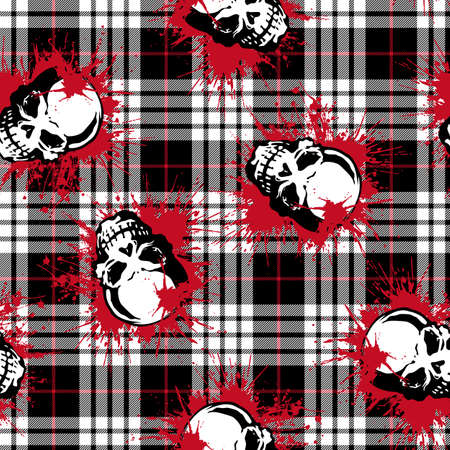 skull and paint,のイラスト素材