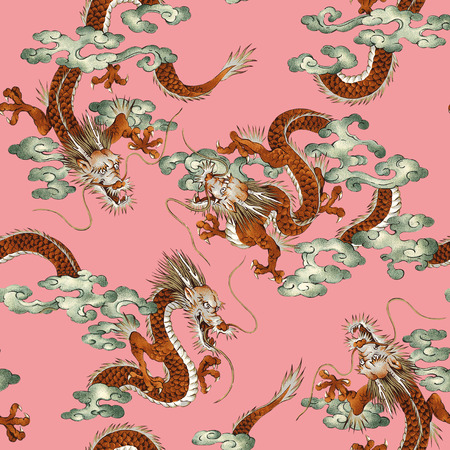 Japanese dragon patternの写真素材